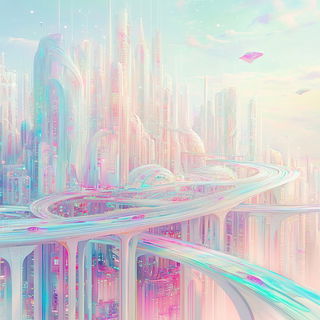 Pavilions Beyond the Lily Line style, Midjourney V6.1: megacity with futuristic bioarchitecture