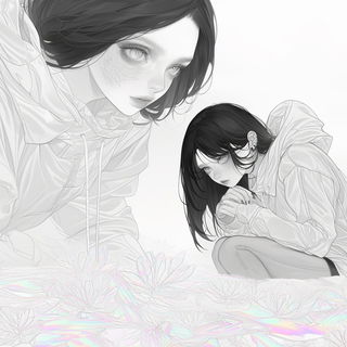 Pavilions Beyond the Lily Line style, Midjourney V6.1: black-and-white manga comic strip