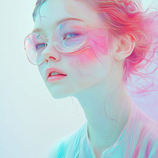 Pavilions Beyond the Lily Line style, Midjourney V6.1: photographic portrait of female protagonist