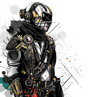 Isovacant style, Midjourney V6.1: concept art character design of retropunk steam knight