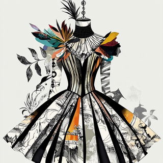 Isovacant style, Midjourney V6.1: haute-couture fashion outfit