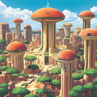 Dragonsteel Verdure style, Midjourney V6.1: megacity with futuristic bioarchitecture