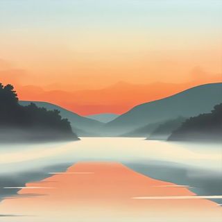 Dragonsteel Verdure style, Midjourney V6.1: realistic landscape photograph of quiet dawn