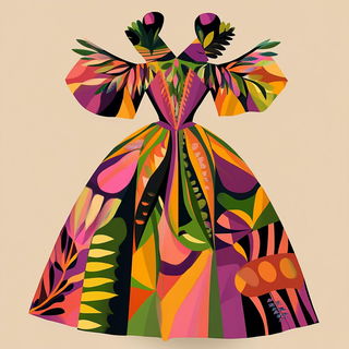Liminalisometria style, Midjourney V6.1: haute-couture fashion outfit