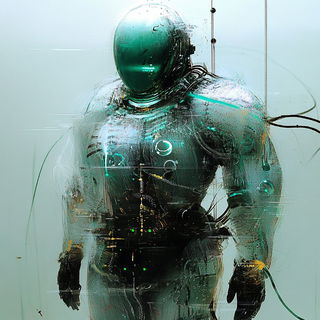 Arborglyph style, Midjourney V6.1: concept art character design of retropunk steam knight