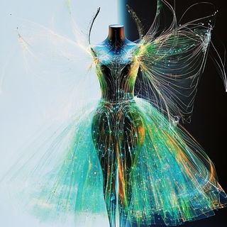 Arborglyph style, Midjourney V6.1: haute-couture fashion outfit