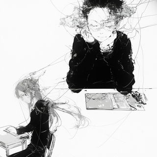 Arborglyph style, Midjourney V6.1: black-and-white manga comic strip