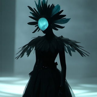 Cliffweft Chromatics style, Midjourney V6.1: haute-couture fashion outfit