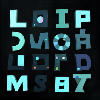 Cliffweft Chromatics style, Midjourney V6.1: typographic composition with large letters
