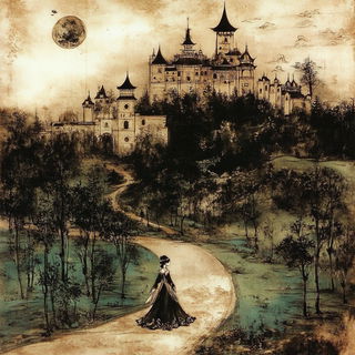 Silhouette Signal style, Midjourney V6.1: retro fairy-tale illustration