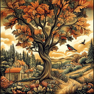 Ravenwheel Fair style, Midjourney V6.1: traditional folk art