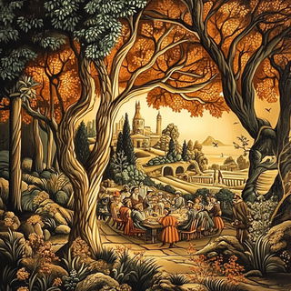 Ravenwheel Fair style, Midjourney V6.1: classical 18th-century oil painting