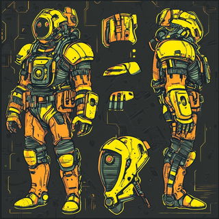 Amberglass Littoral style, Midjourney V6.1: concept art character design of retropunk steam knight