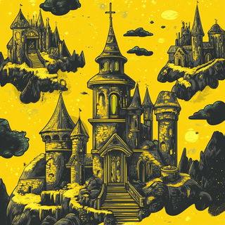 Amberglass Littoral style, Midjourney V6.1: retro fairy-tale illustration