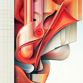Cloudvatics style, Midjourney V6.1: typographic composition with large letters