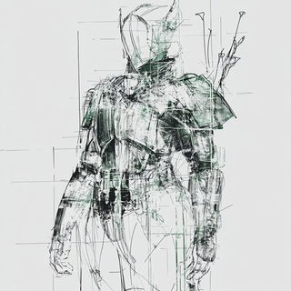Rubroherbarium style, Midjourney V6.1: concept art character design of retropunk steam knight