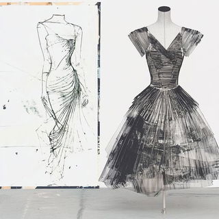 Rubroherbarium style, Midjourney V6.1: haute-couture fashion outfit