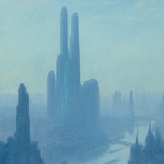 Ruinocarto style, Midjourney V6.1: megacity with futuristic bioarchitecture
