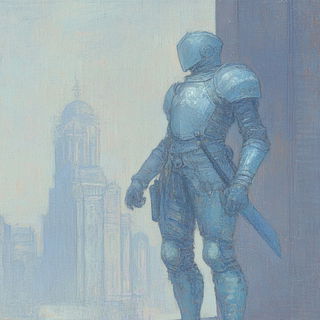 Ruinocarto style, Midjourney V6.1: concept art character design of retropunk steam knight