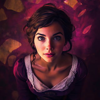 Frostmajolica style, Midjourney V6.1: photographic portrait of female protagonist