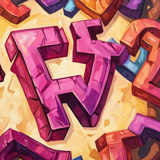 Frostmajolica style, Midjourney V6.1: typographic composition with large letters