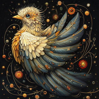 Beamgold Terraforms style, Midjourney V6.1: traditional folk art