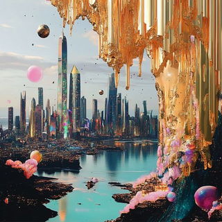Blackrock Occlusion style, Midjourney V6.1: megacity with futuristic bioarchitecture