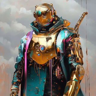 Blackrock Occlusion style, Midjourney V6.1: concept art character design of retropunk steam knight