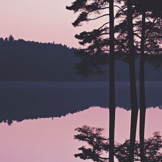 Grottochromia style, Midjourney V6.1: realistic landscape photograph of quiet dawn