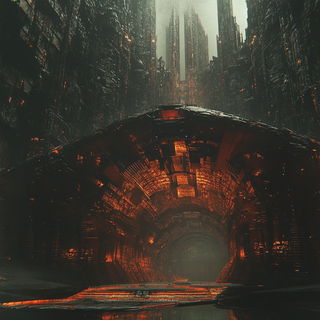 Giltedge Impasto style, Midjourney V6.1: megacity with futuristic bioarchitecture
