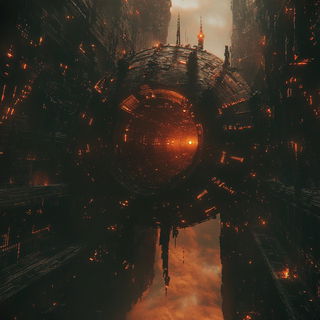 Giltedge Impasto style, Midjourney V6.1: cinematic shot from sci-fi movie