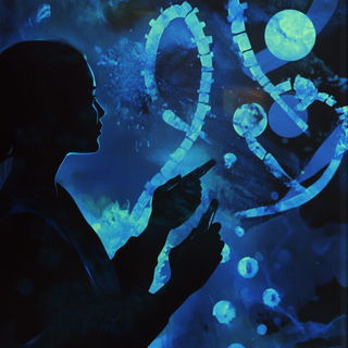 Murmuration Inkforms style, Midjourney V6.1: editorial illustration for popular scientific magazine cover