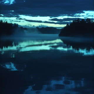 Murmuration Inkforms style, Midjourney V6.1: realistic landscape photograph of quiet dawn