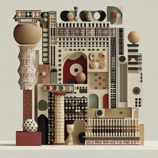 Needlepoint Megacity style, Midjourney V6.1: abstract 3D render