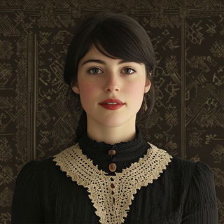 Needlepoint Megacity style, Midjourney V6.1: photographic portrait of female protagonist