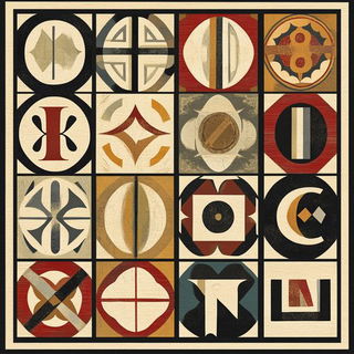Needlepoint Megacity style, Midjourney V6.1: typographic composition with large letters