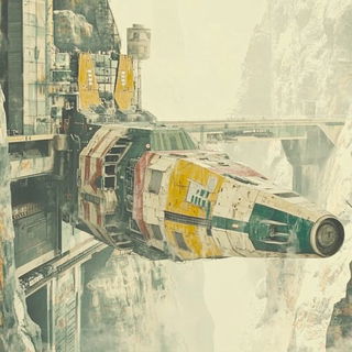 Cumularch style, Midjourney V6.1: cinematic shot from sci-fi movie