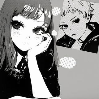 Gorgeglyph style, Midjourney V6.1: black-and-white manga comic strip
