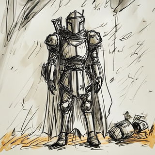 Acid Flora Assembly style, Midjourney V6.1: concept art character design of retropunk steam knight