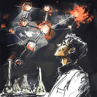 Acid Flora Assembly style, Midjourney V6.1: editorial illustration for popular scientific magazine cover