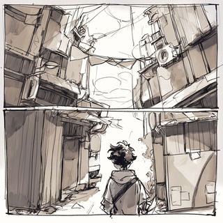 Acid Flora Assembly style, Midjourney V6.1: black-and-white manga comic strip