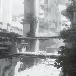 Calcite Foliate style, Midjourney V6.1: megacity with futuristic bioarchitecture