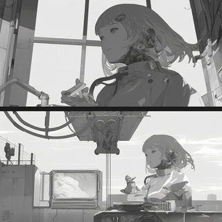 Calcite Foliate style, Midjourney V6.1: black-and-white manga comic strip