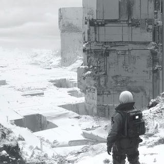 Calcite Foliate style, Midjourney V6.1: cinematic shot from sci-fi movie