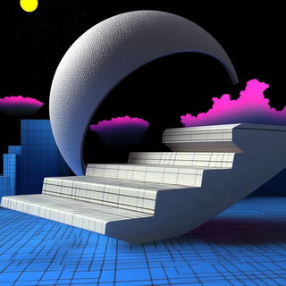 Portraiturelli style, Midjourney V6.1: abstract 3D render