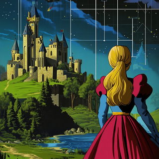 Portraiturelli style, Midjourney V6.1: retro fairy-tale illustration