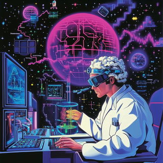 Portraiturelli style, Midjourney V6.1: editorial illustration for popular scientific magazine cover