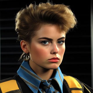 Portraiturelli style, Midjourney V6.1: photographic portrait of female protagonist