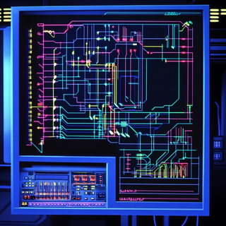 Portraiturelli style, Midjourney V6.1: technical infrastructure blueprint schematics