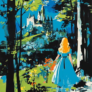 Cloakbird Dovetail style, Midjourney V6.1: retro fairy-tale illustration